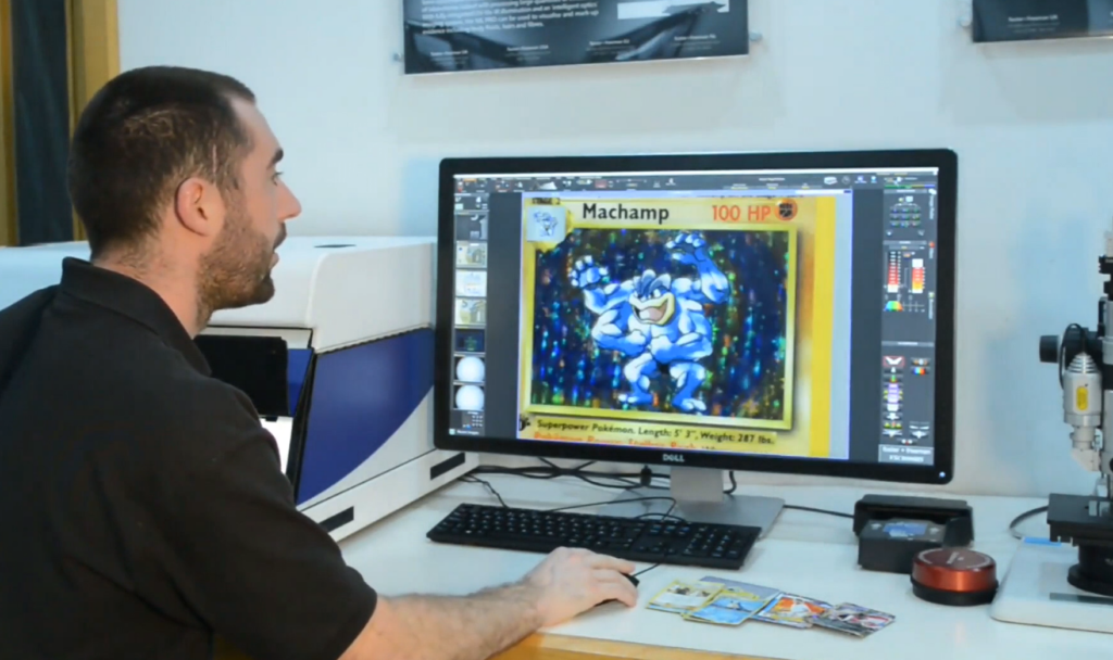using a VSC to examine trading cards